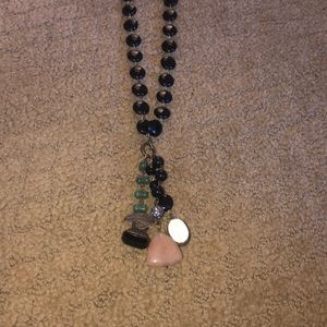 Long black accent necklace Anthropologie